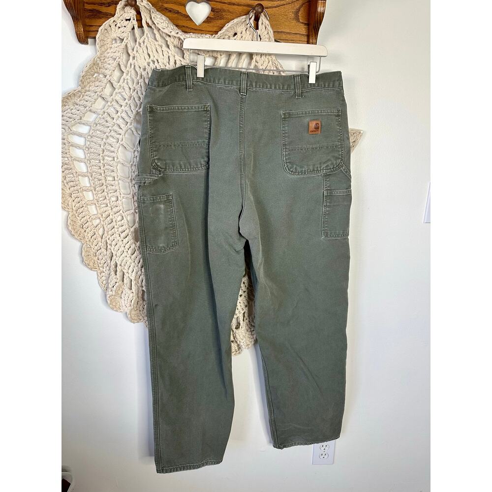 Carhartt B11 MOS Dungaree Fit Khaki Green Carpenter Pants 42 X 36 - Picture 5 of 5